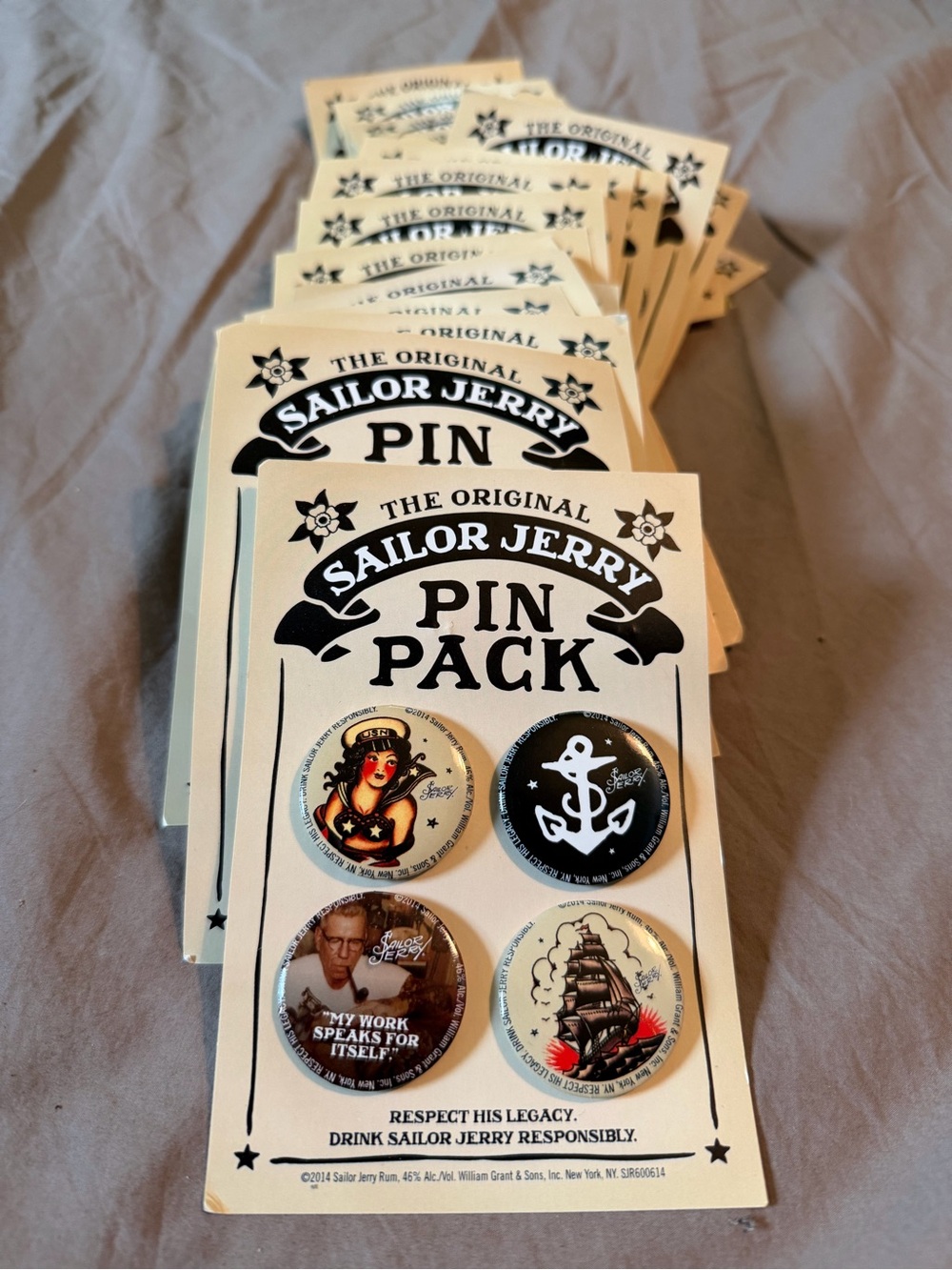 Sailor Jerry Spiced Rum Button/Pin 4pk